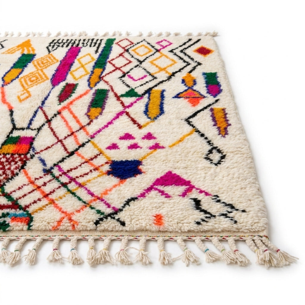 Joyful Confetti Azilal rug — wool pile texture close-up