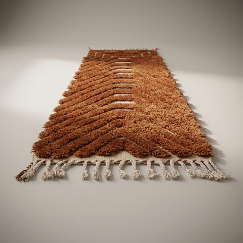 Kasbah Hall Moroccan Runner Rug - handwoven Berber wool detail