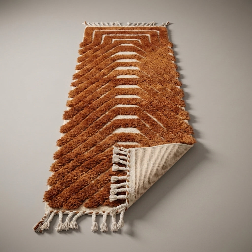 Kasbah Hall Moroccan Runner Rug - handwoven Berber wool detail