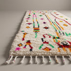 Lagoon Trail Moroccan Runner Rug - handwoven Berber wool detail
