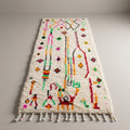 Lagoon Trail Moroccan Runner Rug - handwoven Berber wool detail