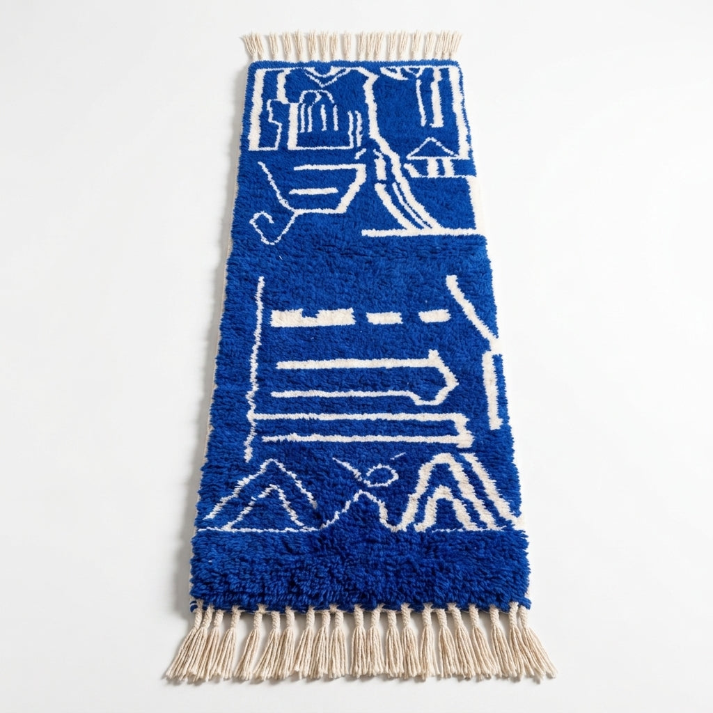 Lantern Path Moroccan Runner Rug - handwoven Berber wool