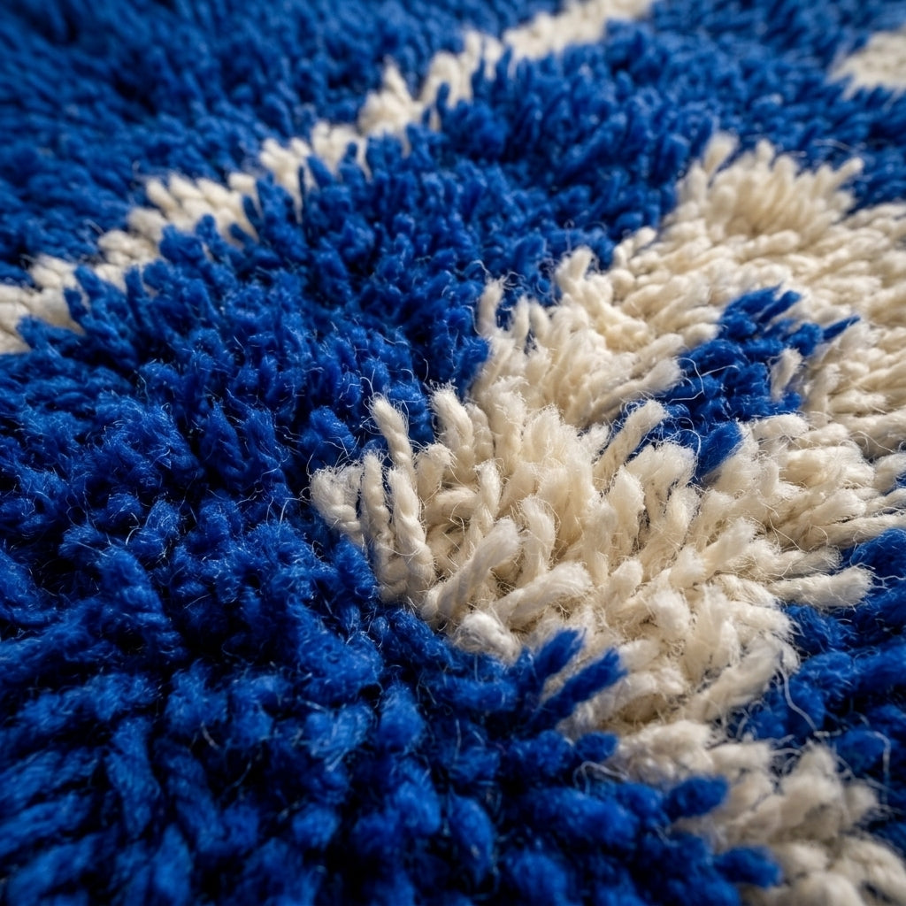 Lantern Path Moroccan Runner Rug - handwoven Berber wool detail