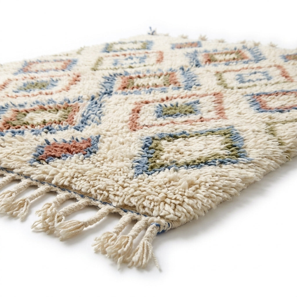 Lattice Earth Azilal rug — full rug on white studio background
