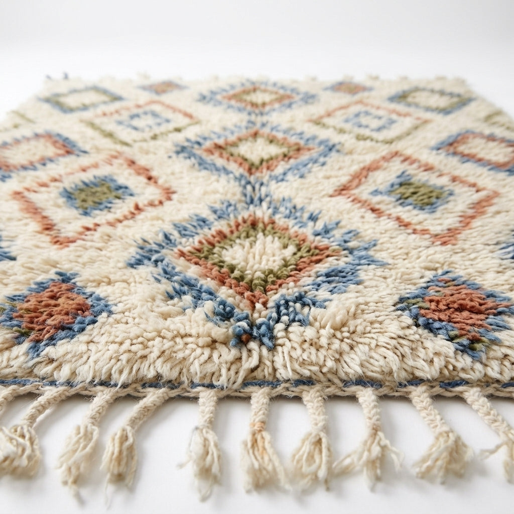 Lattice Earth Azilal rug — full rug on white studio background