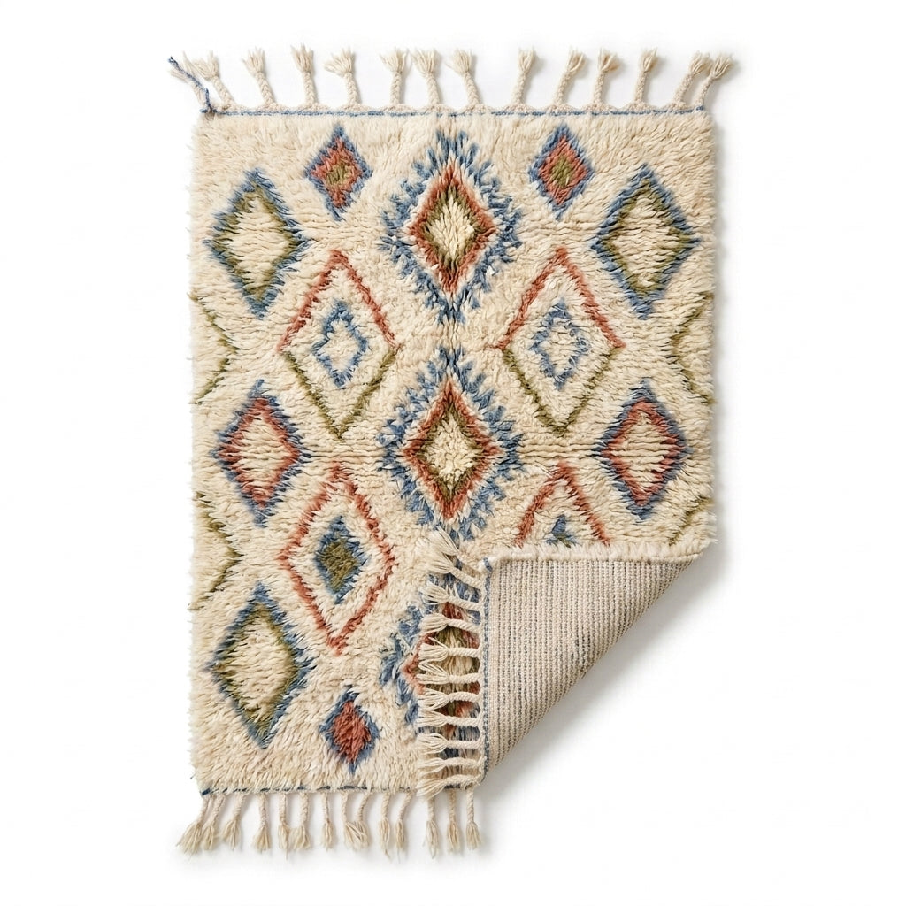Lattice Earth Azilal rug — full rug on white studio background