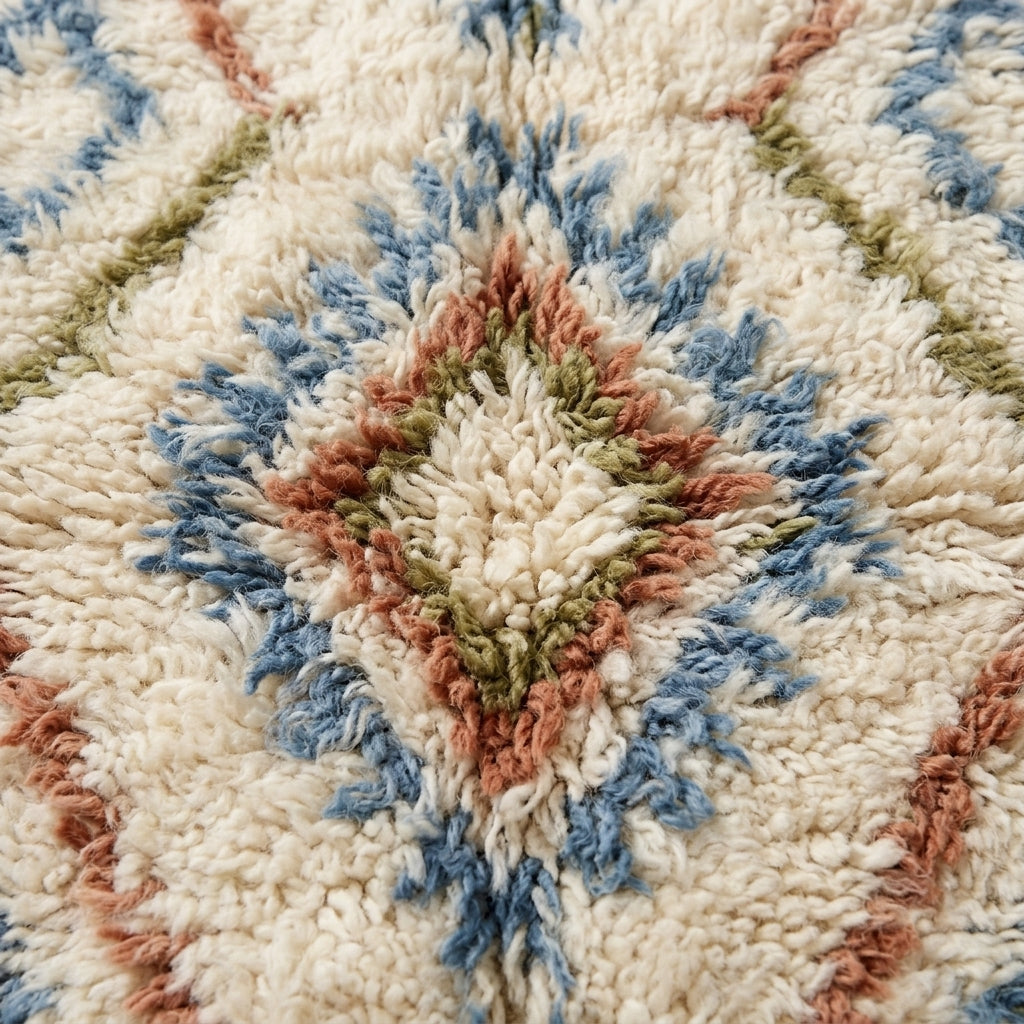 Lattice Earth Azilal rug — wool pile texture close-up
