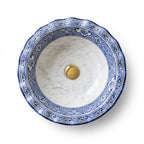 Marble and Blue Wave Moroccan ceramic sink - side view