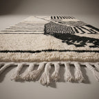 Marigold Path Moroccan Runner Rug - handwoven Berber wool detail