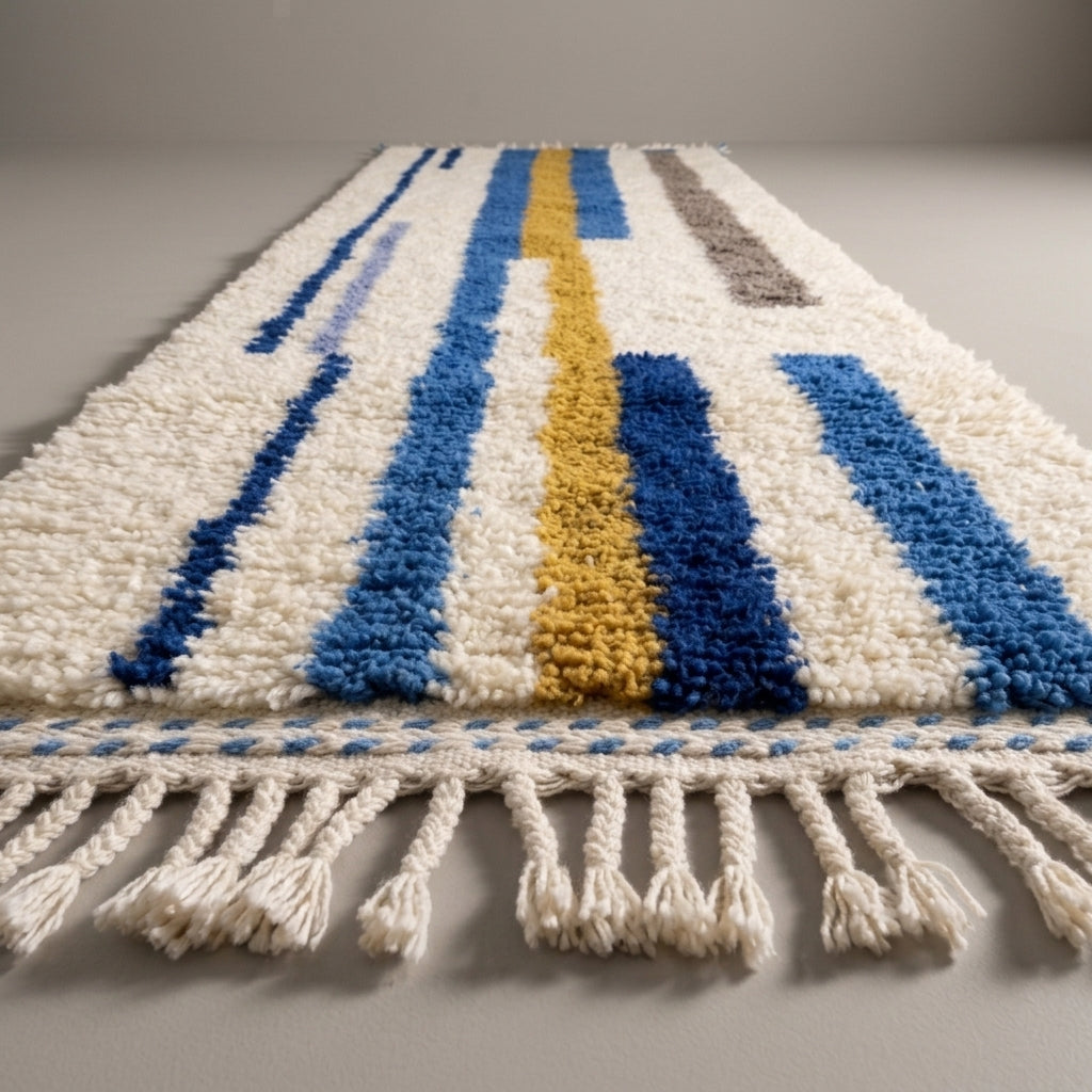Meadow Alley Moroccan Runner Rug - handwoven Berber wool detail