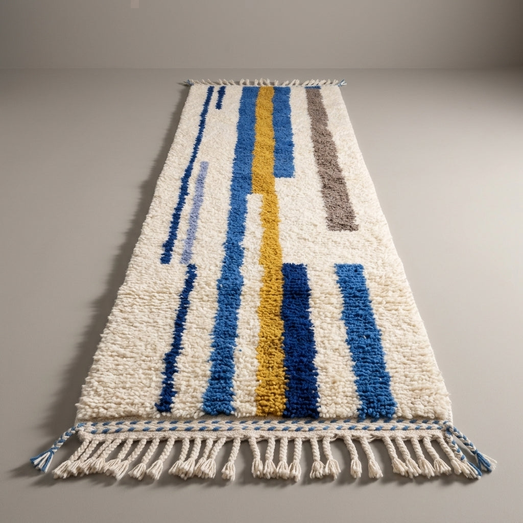 Meadow Alley Moroccan Runner Rug - handwoven Berber wool detail