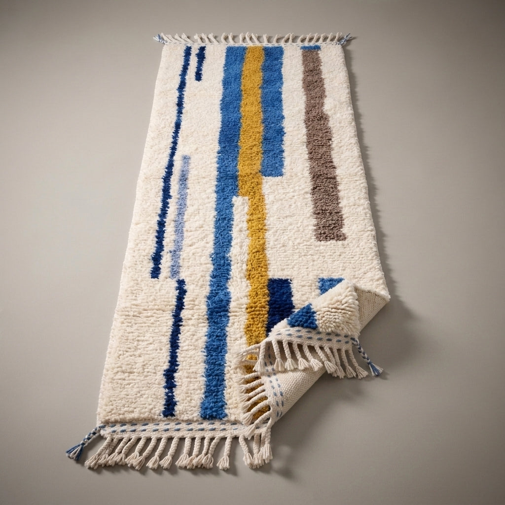 Meadow Alley Moroccan Runner Rug - handwoven Berber wool detail