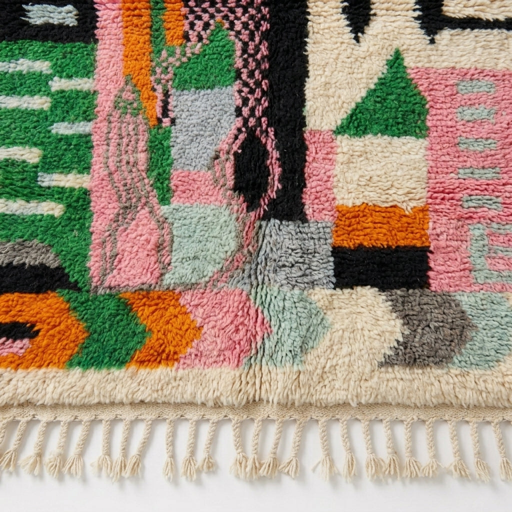 Meadow Confetti Azilal rug — wool pile texture close-up