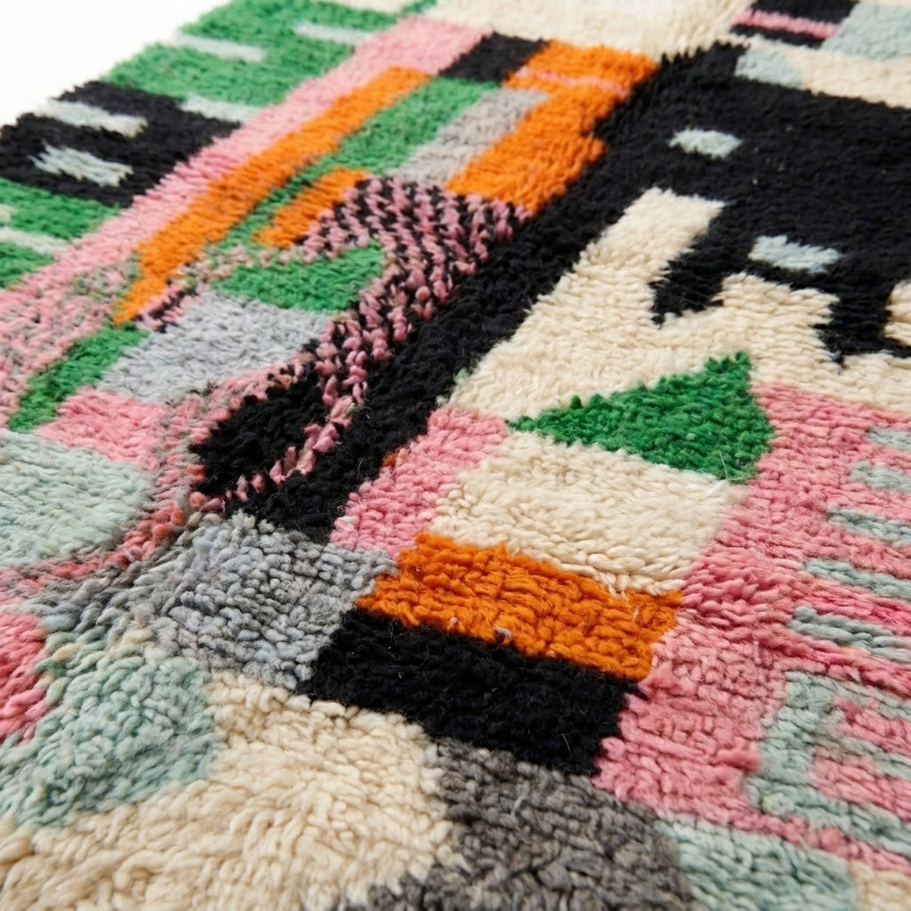 Meadow Confetti Azilal rug — wool pile texture close-up