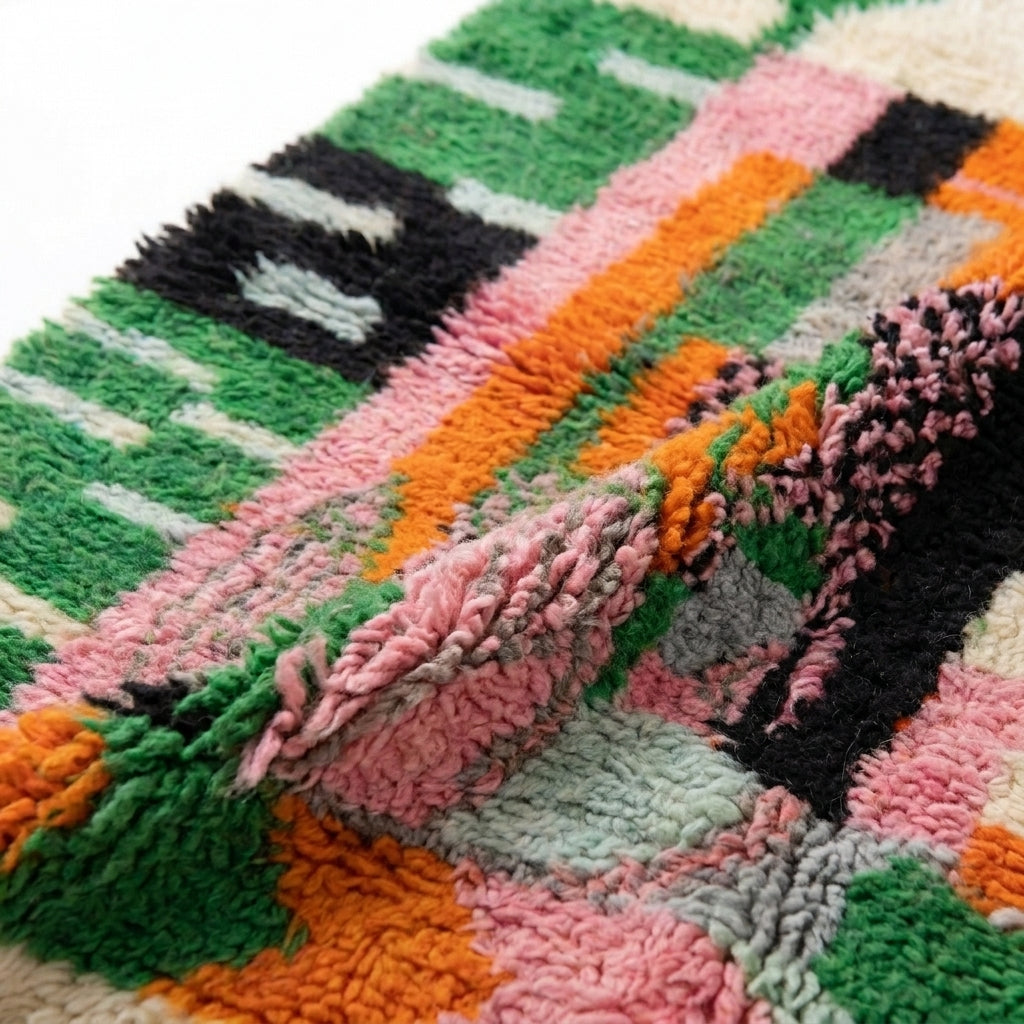 Meadow Confetti Azilal rug — wool pile texture close-up