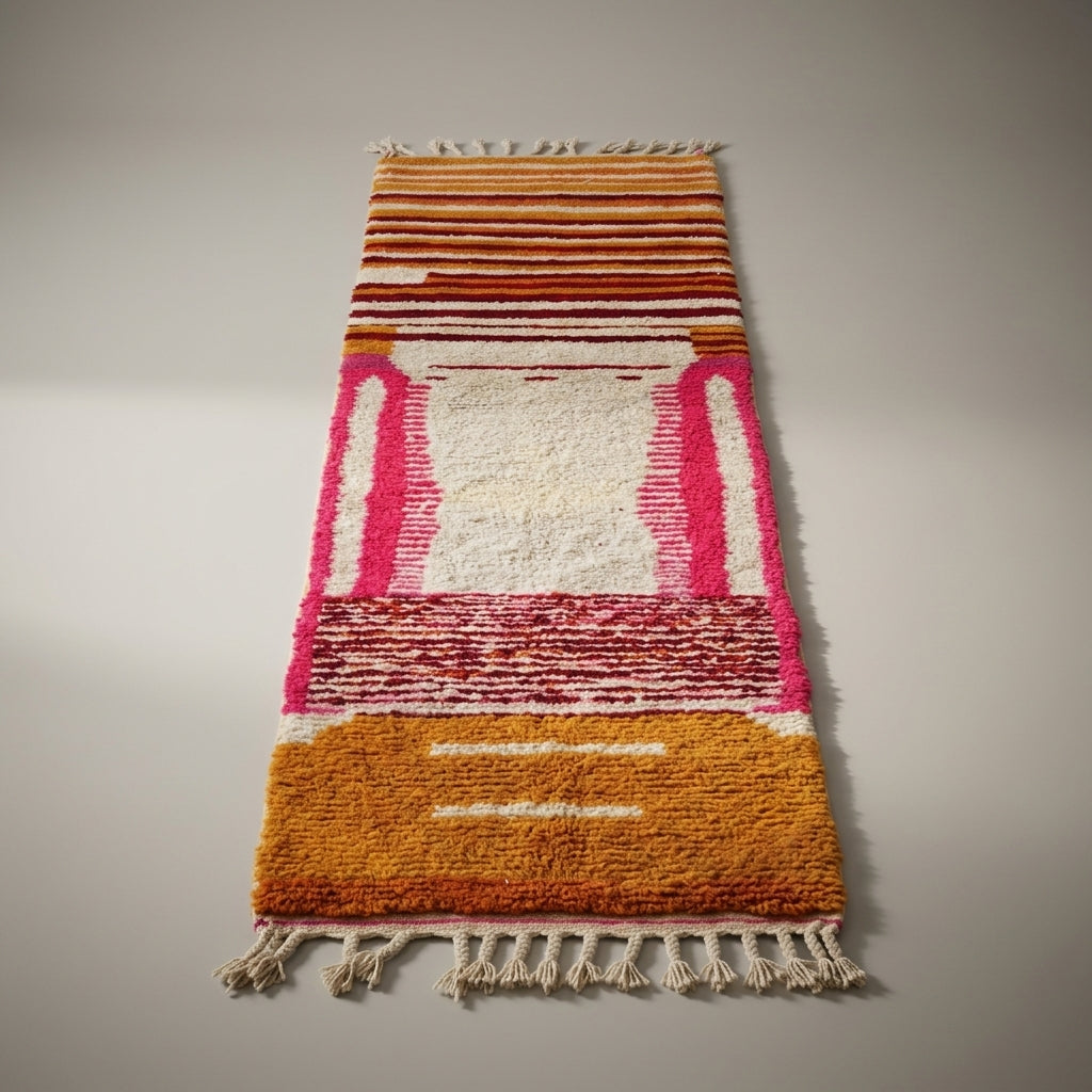 Medina Path Moroccan Runner Rug - handwoven Berber wool