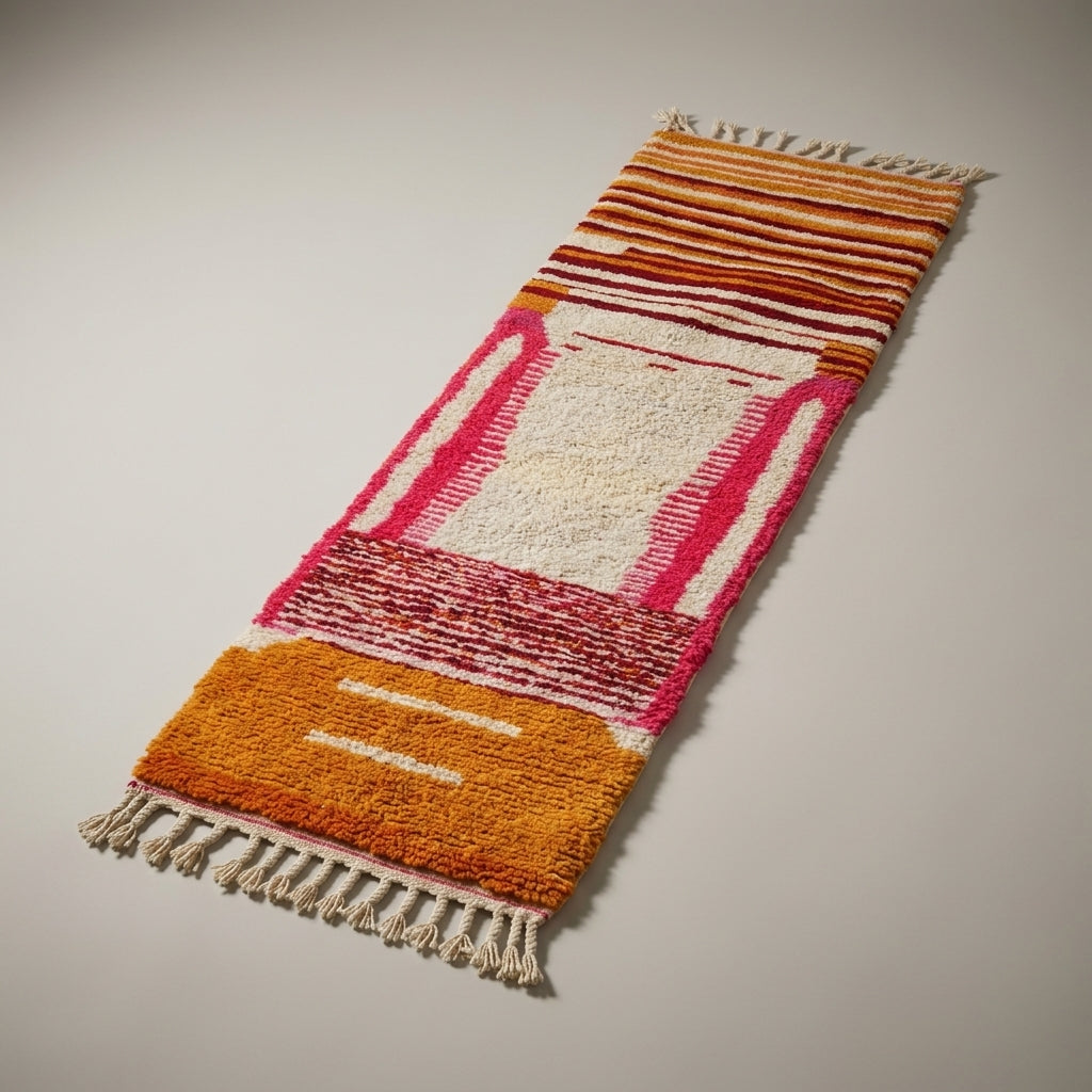 Medina Path Moroccan Runner Rug - handwoven Berber wool detail