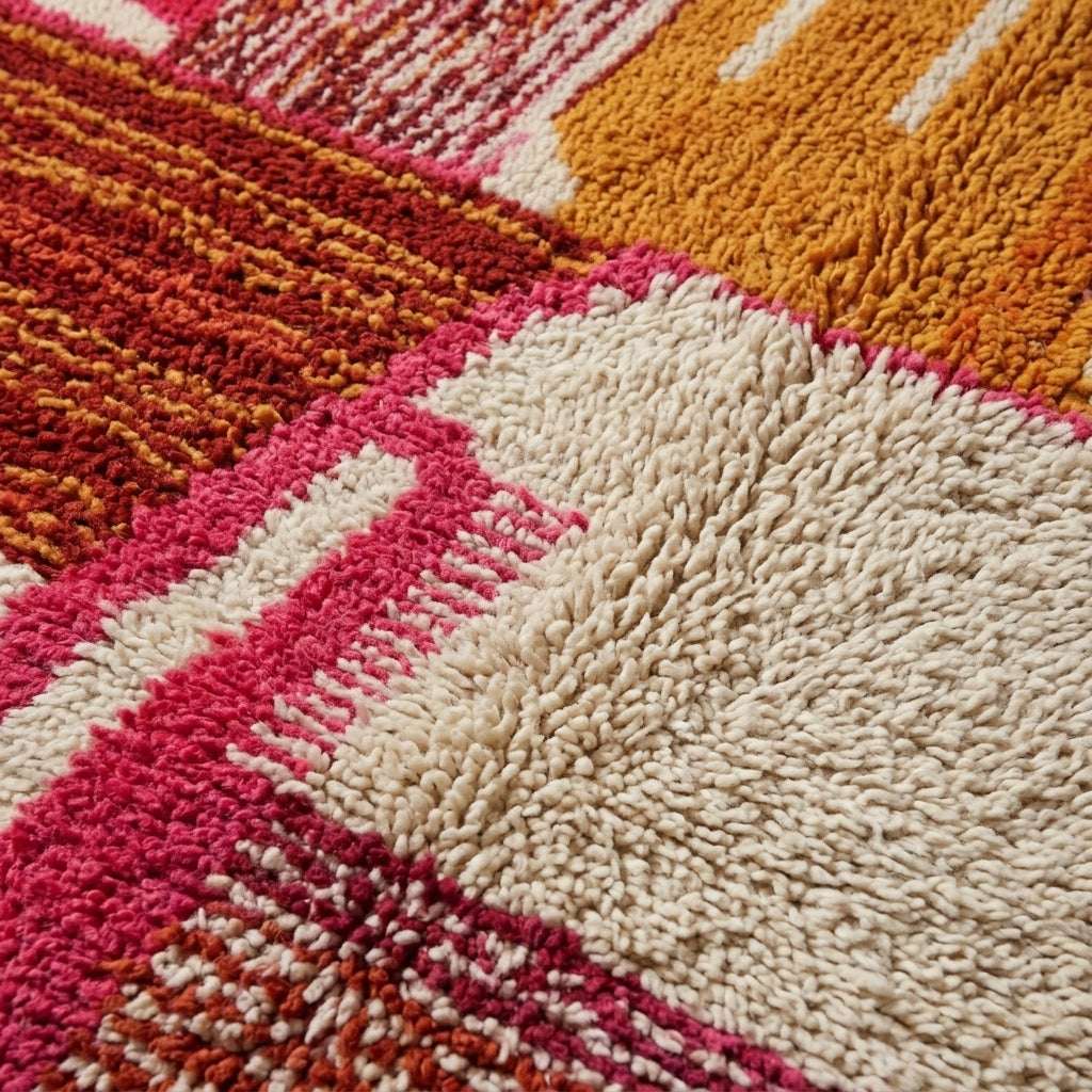 Medina Path Moroccan Runner Rug - handwoven Berber wool detail