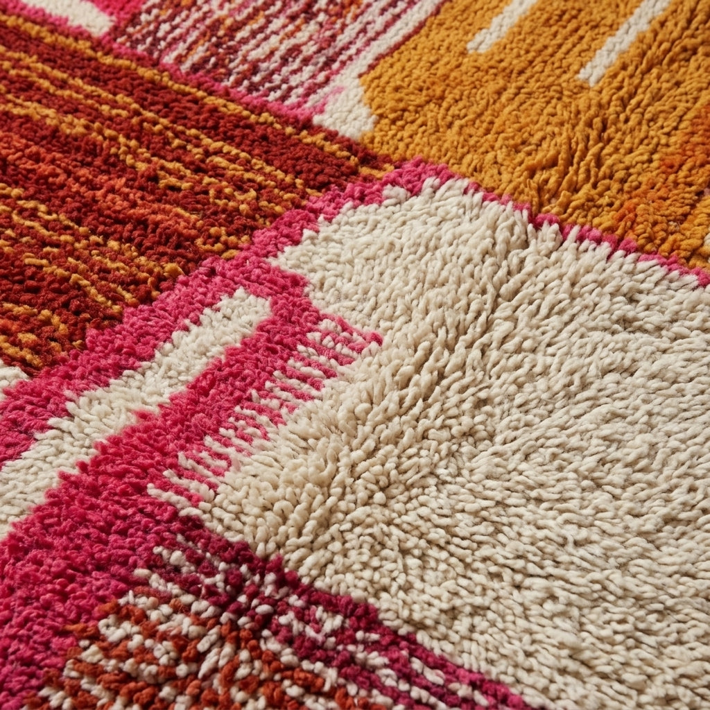 Medina Path Moroccan Runner Rug - handwoven Berber wool detail