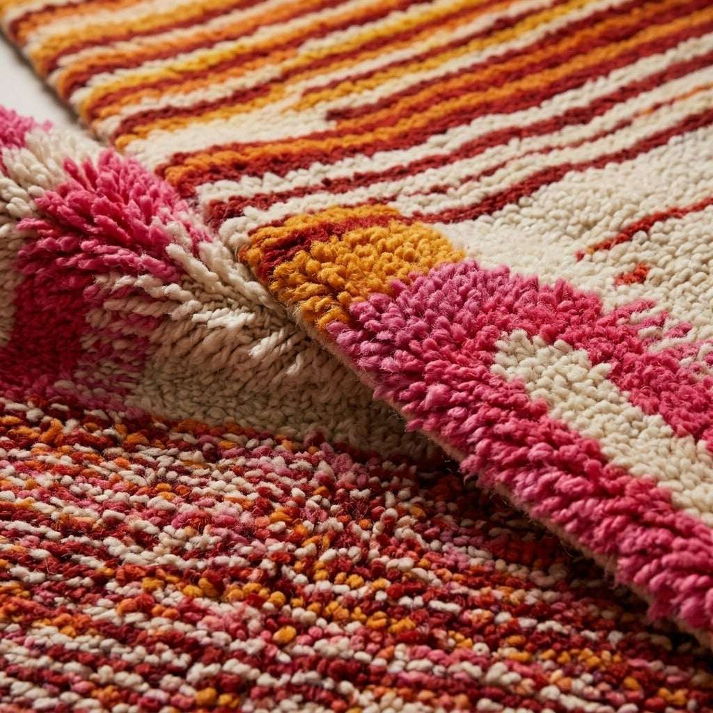 Medina Path Moroccan Runner Rug - handwoven Berber wool detail