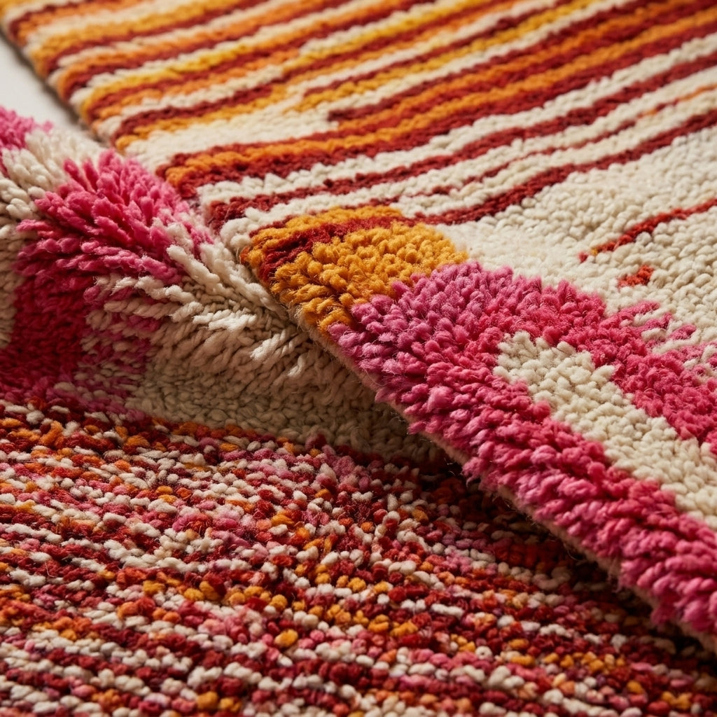 Medina Path Moroccan Runner Rug - handwoven Berber wool detail