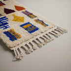 Mint Medina Moroccan Runner Rug - handwoven Berber wool detail