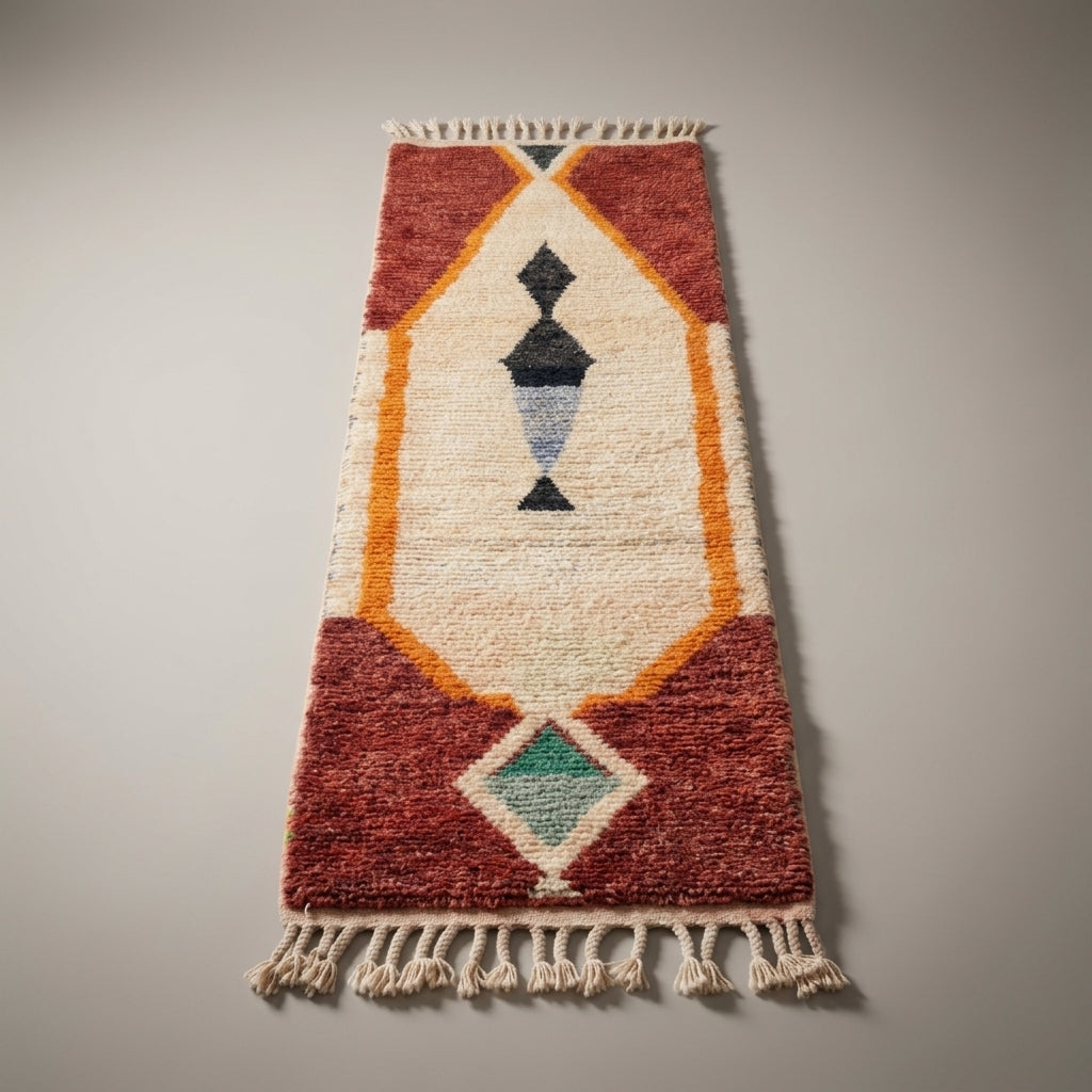 Mist Corridor Moroccan Runner Rug - handwoven Berber wool