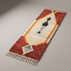 Mist Corridor Moroccan Runner Rug - handwoven Berber wool detail