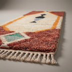 Mist Corridor Moroccan Runner Rug - handwoven Berber wool detail