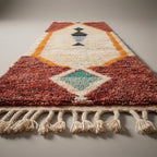 Mist Corridor Moroccan Runner Rug - handwoven Berber wool detail