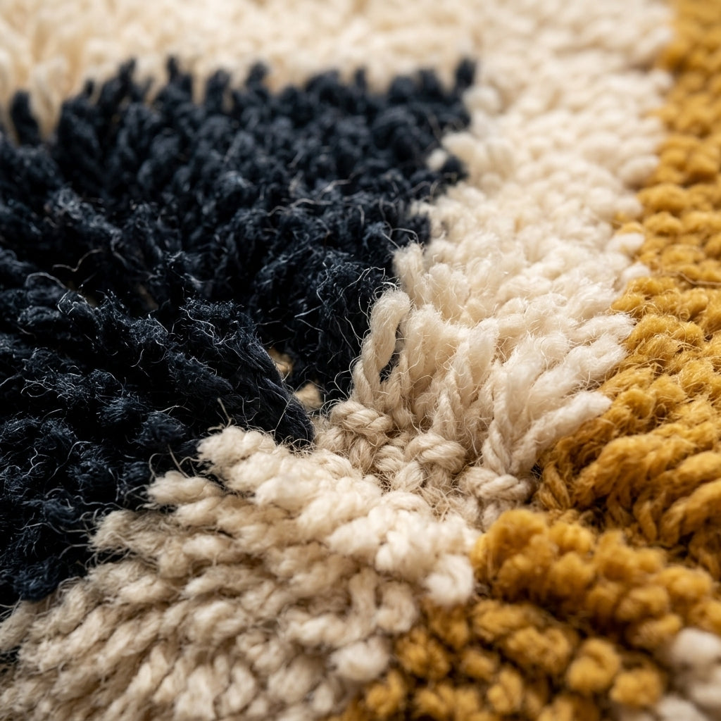 Mist Corridor Moroccan Runner Rug - handwoven Berber wool detail