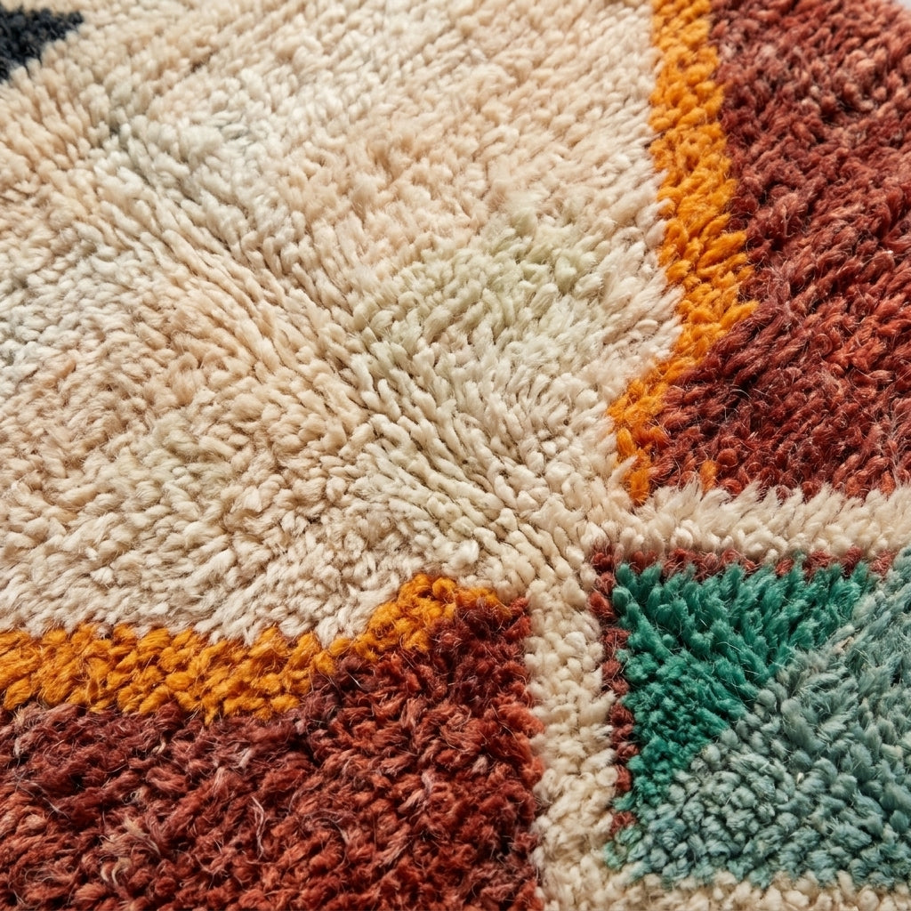 Mist Corridor Moroccan Runner Rug - handwoven Berber wool detail