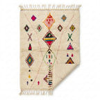 Neon Diamonds Azilal rug — folded corner showing plush pile depth
