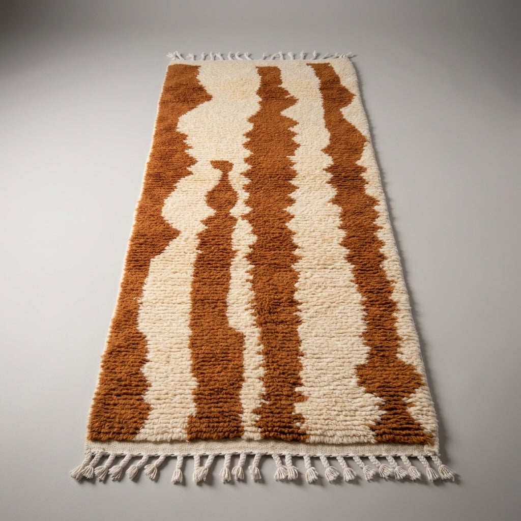 Nomad Trail Moroccan Runner Rug - handwoven Berber wool detail