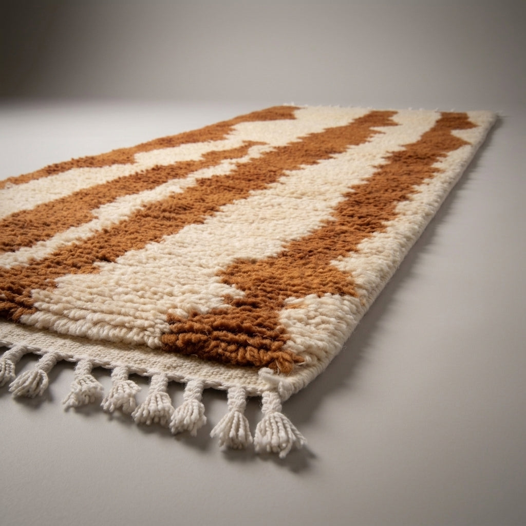 Nomad Trail Moroccan Runner Rug - handwoven Berber wool detail