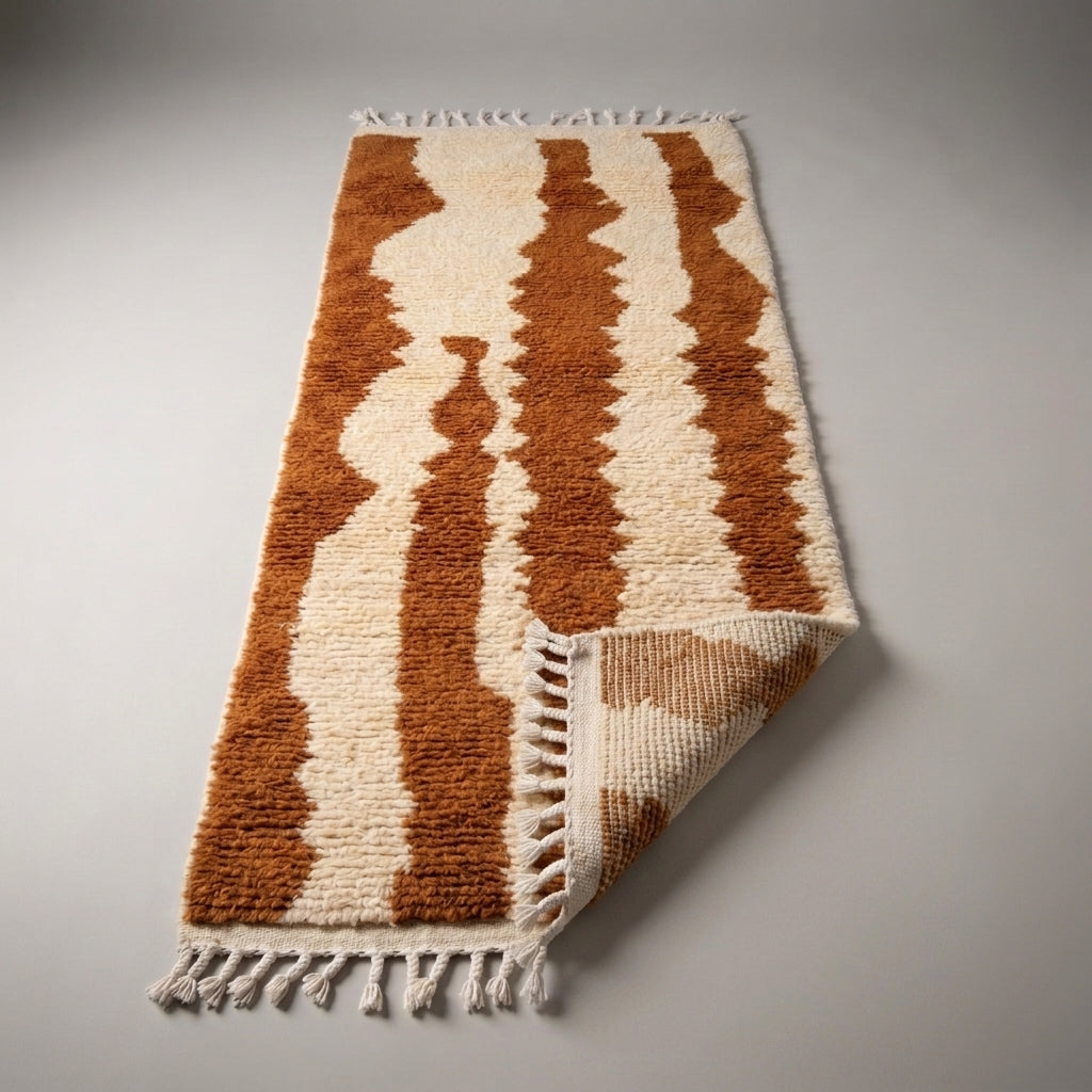 Nomad Trail Moroccan Runner Rug - handwoven Berber wool detail