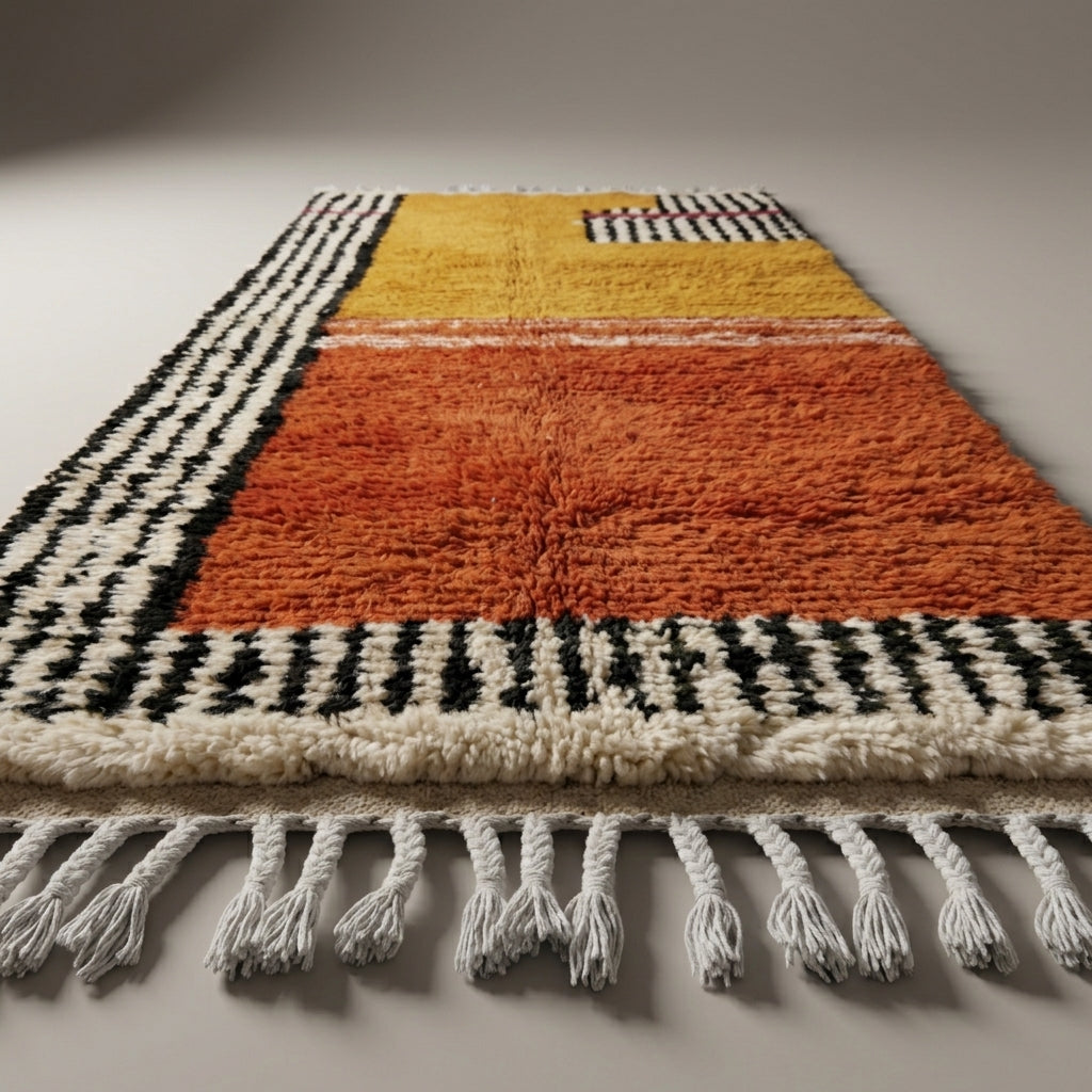 Oasis Alley Moroccan Runner Rug - handwoven Berber wool detail