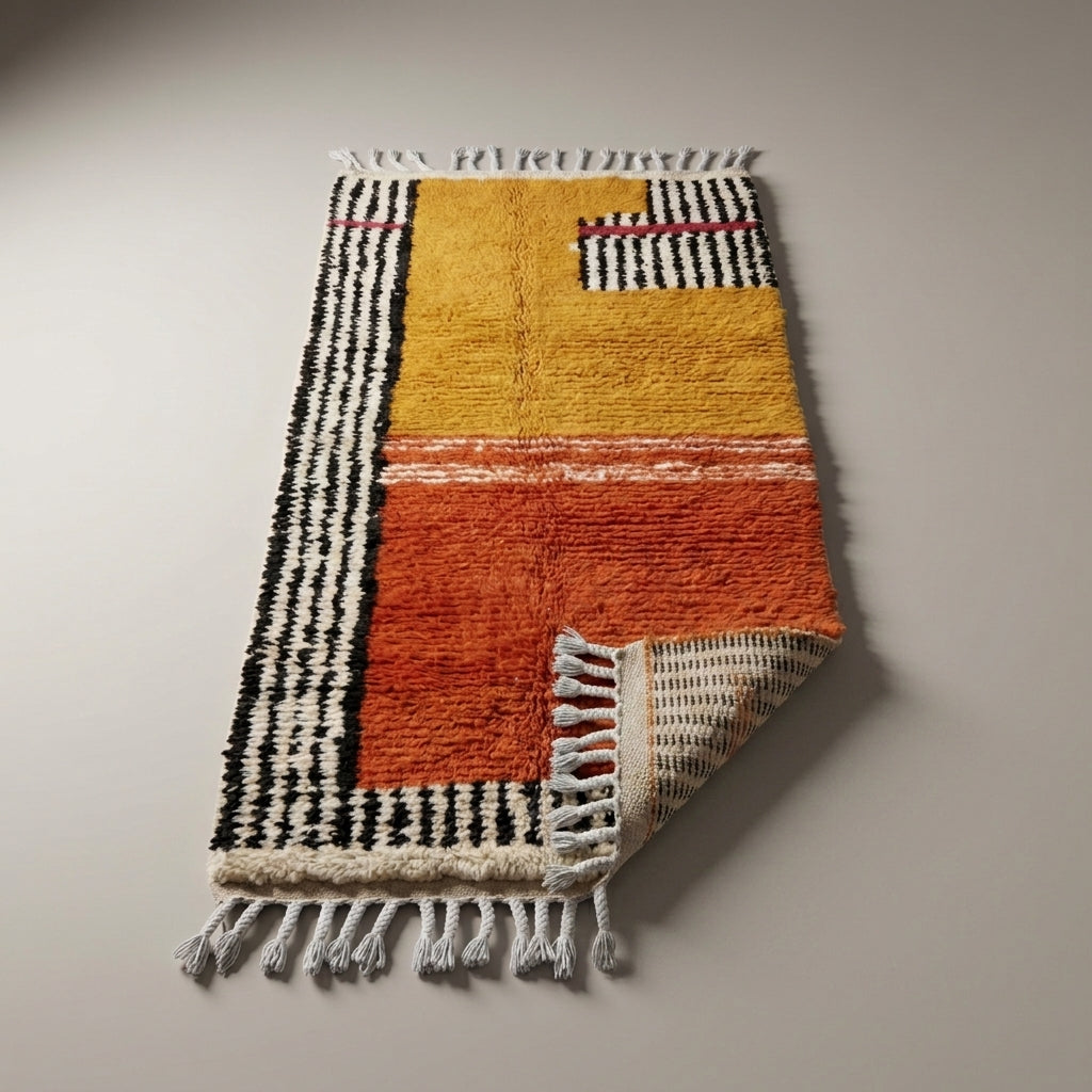 Oasis Alley Moroccan Runner Rug - handwoven Berber wool detail