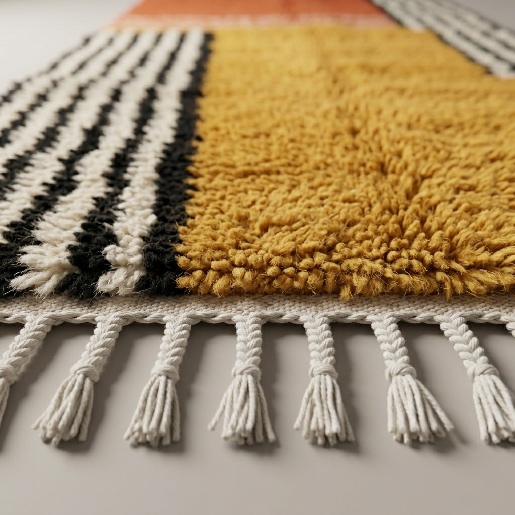 Oasis Alley Moroccan Runner Rug - handwoven Berber wool detail