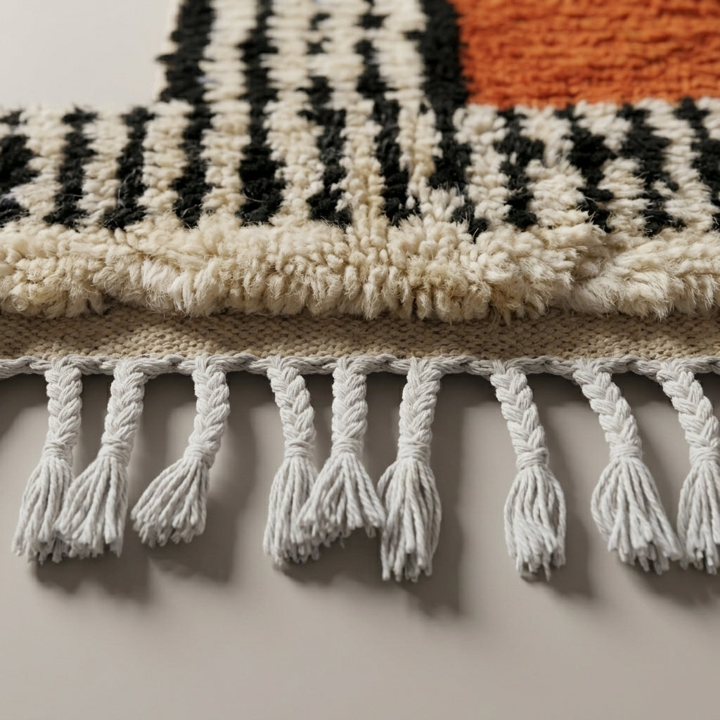 Oasis Alley Moroccan Runner Rug - handwoven Berber wool detail