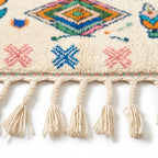 Oasis Trees Azilal rug — hand-knotted fringe detail close-up