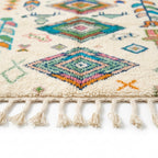 Oasis Trees Azilal rug — hand-knotted fringe detail close-up