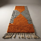 Ochre Path Moroccan Runner Rug - handwoven Berber wool detail