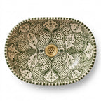 Olive Fessi Moroccan ceramic sink - top view of olive green Fessi basin