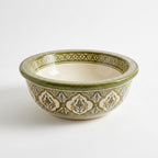 Olive and Ivory Classic Moroccan ceramic sink - studio photograph