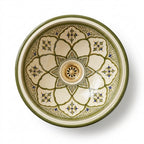 Olive Lotus Moroccan ceramic sink - detail view