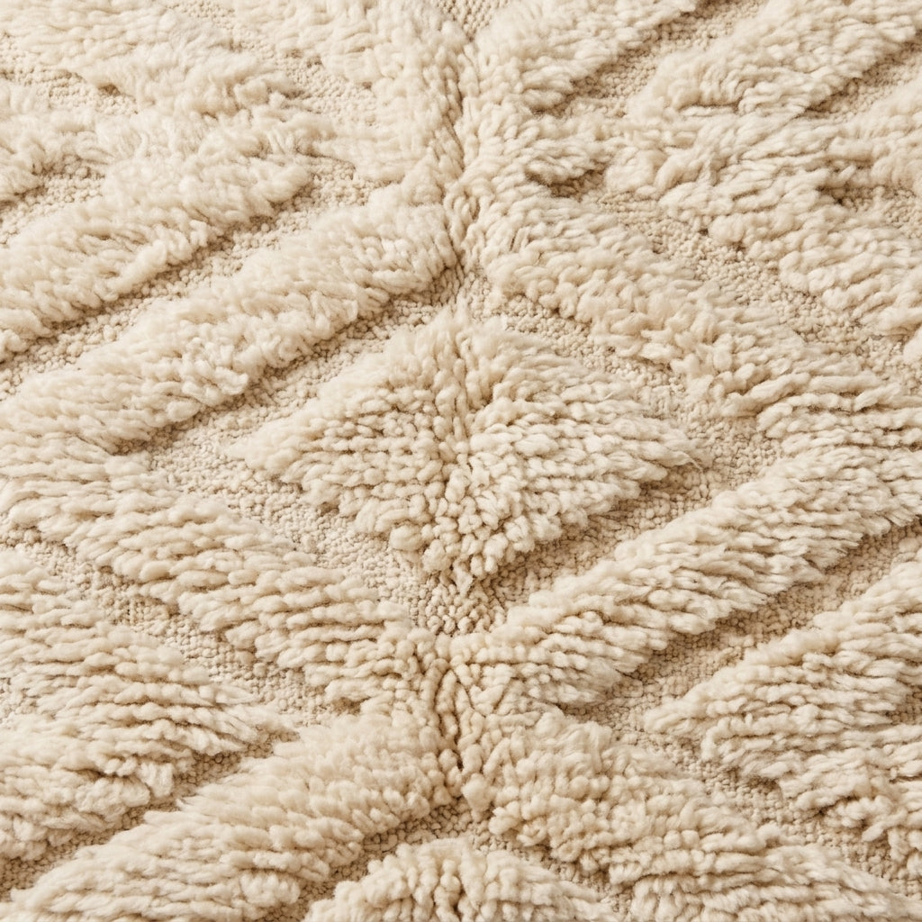 Palm Trail Moroccan Runner Rug - handwoven Berber wool detail