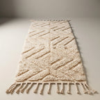 Palm Trail Moroccan Runner Rug - handwoven Berber wool detail