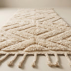 Palm Trail Moroccan Runner Rug - handwoven Berber wool detail