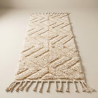 Palm Trail Moroccan Runner Rug - handwoven Berber wool detail
